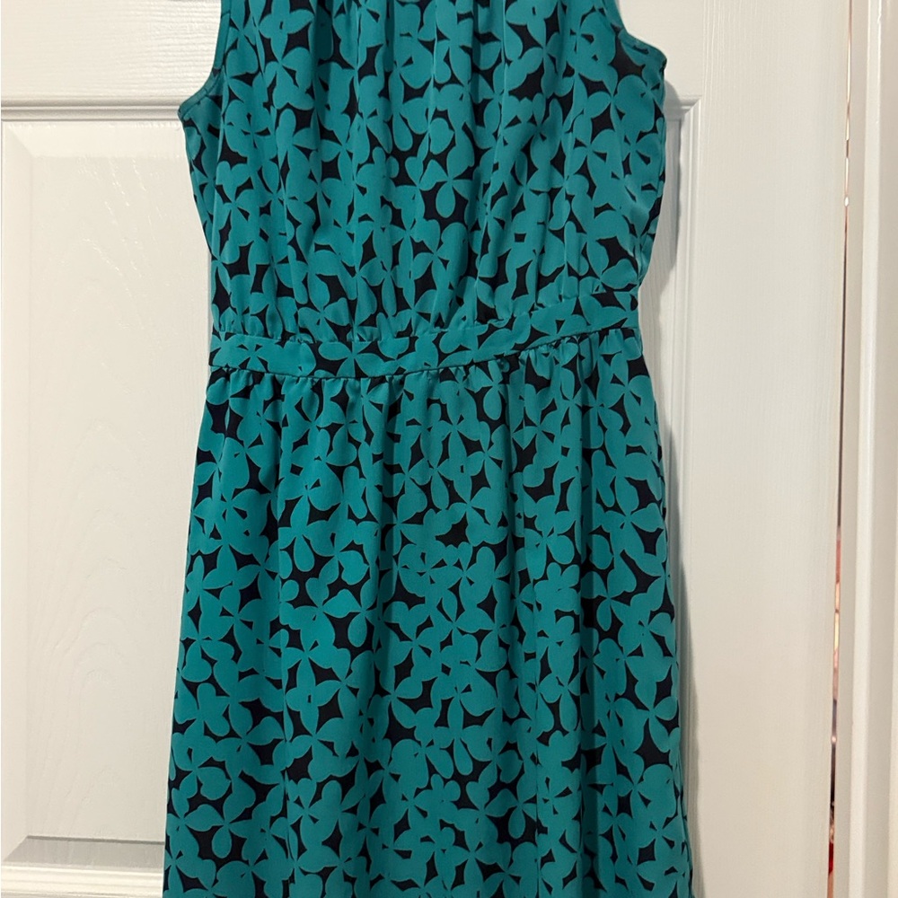 LOFT Women’s Dress in Teal and Black